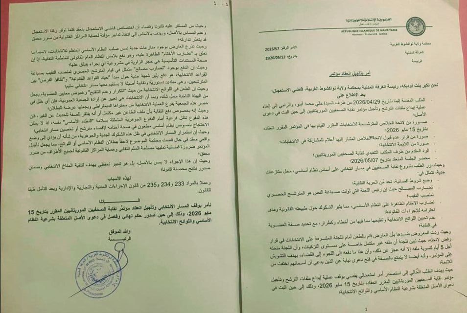 خبر عاجل: المحكمة تأمر بوقف انتخابات نقابة الصحفيين وتأجيل مؤتمرها إلى حين البت النهائي في النزاع&nbsp;القضائي